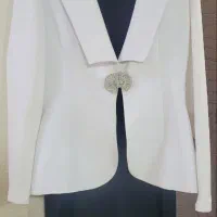 کت سارافون سفید مشکی درحدنو
