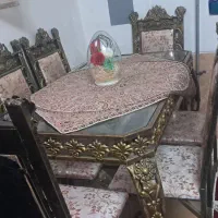 ست ناهارخوری فرفورژه طلایی ۶نفره