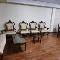 مبل استیل ۷نفره با ۲ میزبان ومیز وصندلی ۱۰ نفره