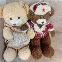 دو خرس عروسکی عاشق و هماهنگ برای هدیه و دکوری
