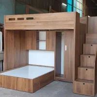 تخت دوطبقه مجموعه کمددار