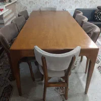 میز ناهارخوری ۸ نفره تمام چوب راش (بسیار تمیز)