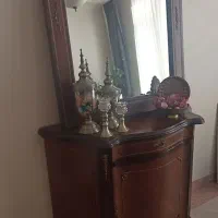 آینه کنسول تمام چوب گردویی