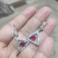 گوشواره نقره ایتالیا با یاقوت قرمز