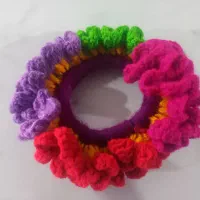 کش مو بافتنی طرح گل