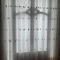 پرده و استری همراه چوب پرده