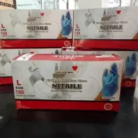 دستکش معاینه نیتریل آبی ۱۰۰ تایی
