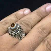انگشتر شجر کاردست و عقیق باباقوری سه پوسته روزگاری