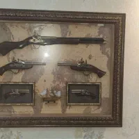 تابلوی دیواری دکوری طرح پنج تفنگ و کشتی
