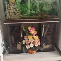 آکواریوم شیشه خم به همراه کمدو لوازم