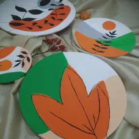 دیوار کوب سفالی7تکه