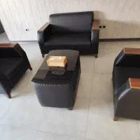 دو دست نیم ست اداری مشکی دسته چوب