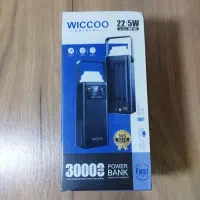پاور بانک 30 هزار فست شارژ دارای چراغ قوه ۴ کابل