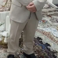 کت و شلوار پسرانه کرم رنگ