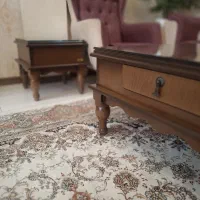 میز جلو مبلی چوبی قهوه ای