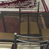 میز غذا خوری فلزی مدل گل نرگس