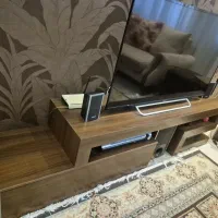 میز تلوزیون سه تیکه متحرک تمام چوب در حد نو