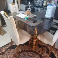 میز ناهار خوری شش نفره پارچه مخمل