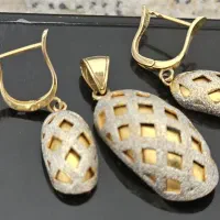 نیم ست گوشواره و پلاک و ست حلقه لوکس