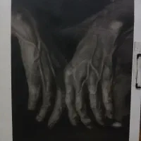 نقاشی سیاه قلم هایپررئال(اثر نمایشگاهی)