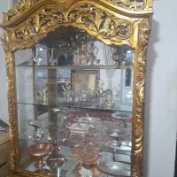 بوفه تمام چوب ورق طلا دو تاج