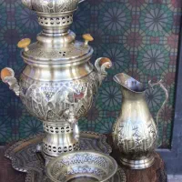 سماور ذغالی برنجی 4 لیتری