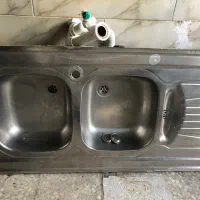 سینک دو لگنه و سینی  صفحه کابینت