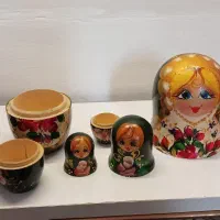 مجسمه چهار عددی ماتروشکا چوبی اصل روسیه با ضمانت|مجسمه، تندیس، ماکت|تهران, گلچین|دیوار