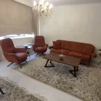مبل 5نفره  و میز جلو مبل با چوب راش و دو عدد عسلی