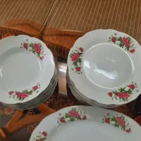 سرویس چینی ظرف و ظروف گل سرخ ۱۲ و ۲۴ نفره گل سرخی