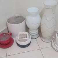 گلدان شیشه ای و سرامیک