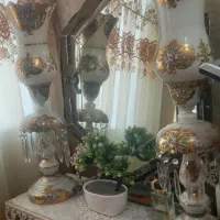 شمعدان قدیمی طلاکوب
