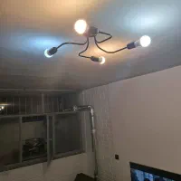 لوستر سقفی مشکی مات بدون لامپ