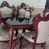 ست صندلی ومیز ناهار خوری.مبل استیل ۹نفره