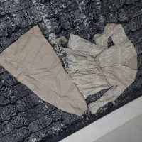 کت شلوار گیپور کرم زنانه سایز۳۸تا۴۲