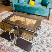 میز عسلی بزرگ و کوچک شیشه ای
