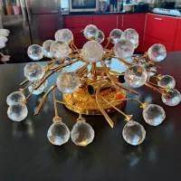 یک جفت لوستر کریستالی نو