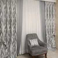 والان پرده مخمل طوسی