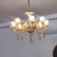 لوستر شیشه ای ۸ شعله