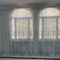 پرده حریر طرح دار