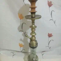 قلیان برنج عطیقه قلیان چوبی