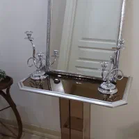 آینه شمعدان و کنسول استیل
