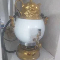 سماور گازی جنس برنج و گلدون گل پیچک