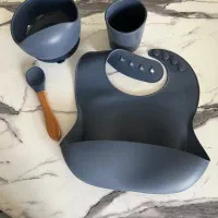 ست غذاخوری پیشبند سیلیکونی کودک