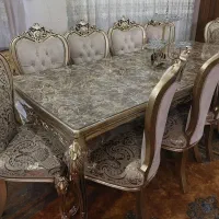 میز و صندلی ناهار خوری ورق طلا