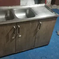 کابینت فلزی درب ام دی اف همراه سینک