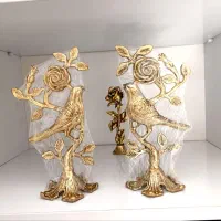 استند دکوری گل و بلبل برنجی برنز