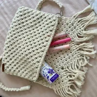 کیف مکرومه بافی/دستساز/رو دوشی