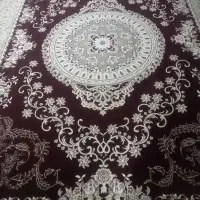 دو عدد فرش ۳ در ۴ زمینه زرشکی