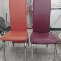4عدد صندلی فلزی و2عدد صندلی چوب راش